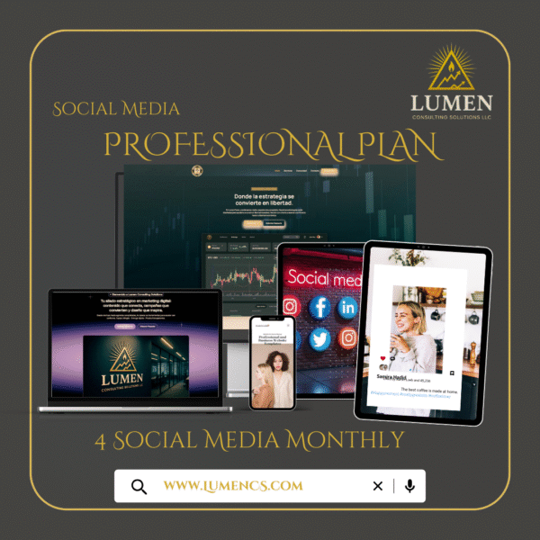 Plan Profesional Mensual, Administración de 4 Redes Sociales