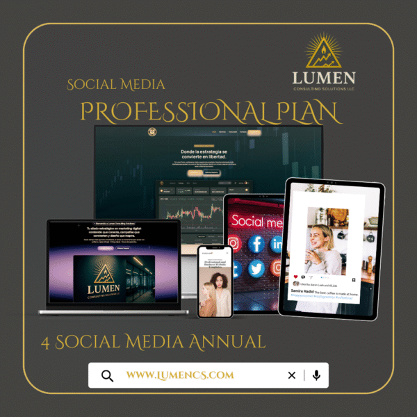 Plan Profesional ANUAL, Administración de 4 Redes Sociales