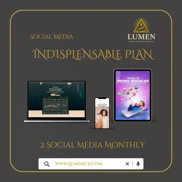 Plan Indispensable Mensual, Administración de 2 Redes Sociales