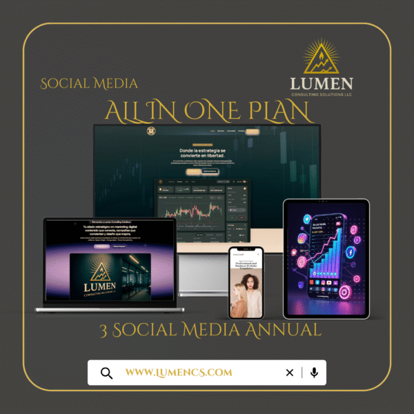 Plan Todo en uno ANUAL, Administración de 3 Redes Sociales